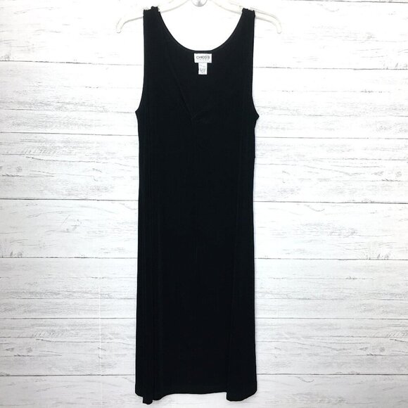 Chico's Travelers Black Sleeveless Dress Slinky Fabric No Iron size 12 - Picture 1 of 7